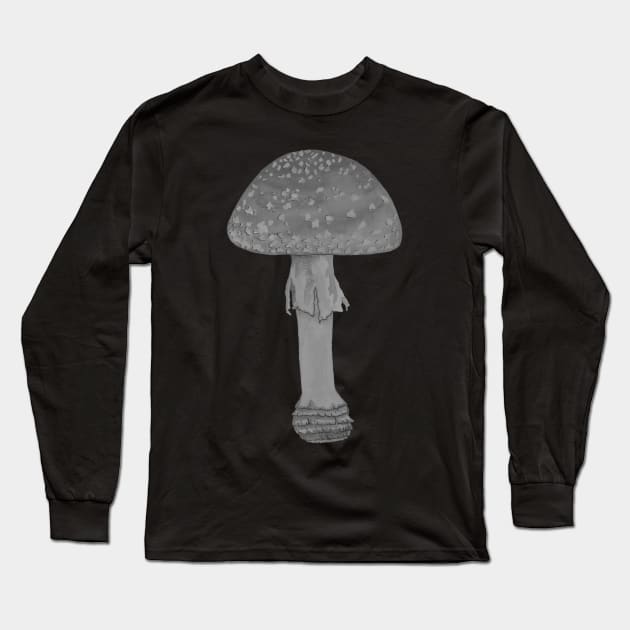 Black and white fly agaric Long Sleeve T-Shirt by deadblackpony